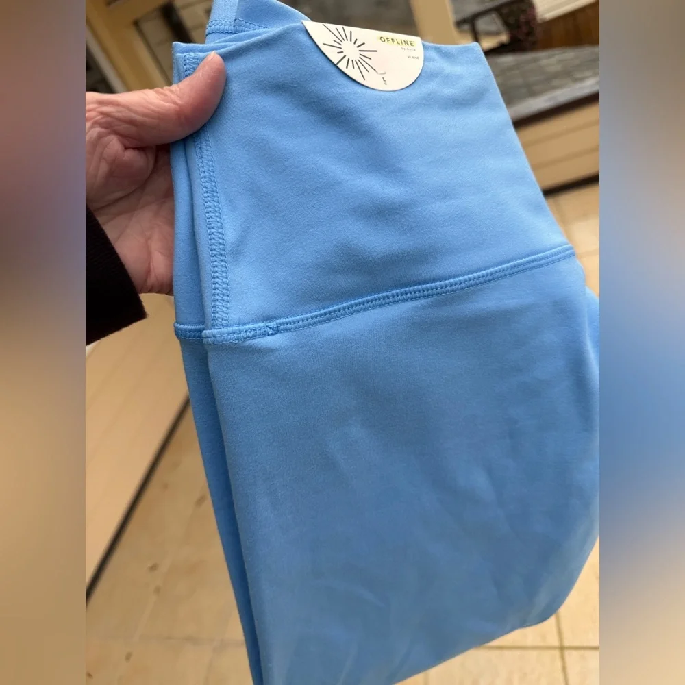 Aerie OFFLINE The Hugger High Rise Leggings Blue Size Large NWT
